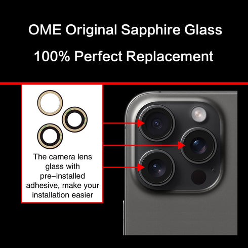2PCS ASDAWN Back Rear Camera Lens Glass Replacement for iPhone 15 Pro Max 6.7 Inches with Installation Manual