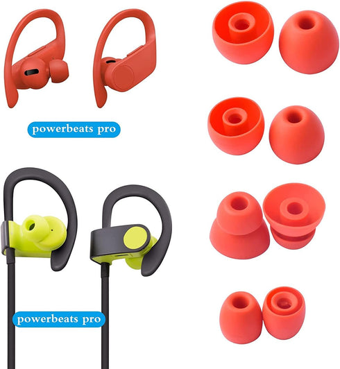 Replacement Silicone Eartips Earbuds Buds Set for PowerBeats Pro Beats Wireless Headset, Universal 3.8mm (Oranger)