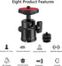 Universal 1/4" Swivel Mini Ball Head Screw Tripod Mount with Hot Shoe Mount, EszkozTA 360° Panoramic Rotating Mount Base Adapter for DSLR Cameras HTC Vive Tripods Monopods Light Stand