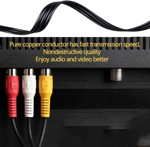 10FT 3.5mm 3 1/8" 3 Love Your TRRS to RCA Stereo Audio Video AUX Cable, Camcorder AV Video Output Cable to RCA Cord