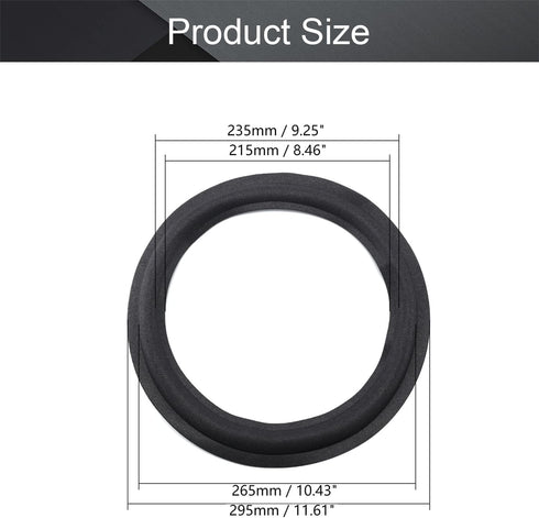 Fielect 12 Inch Speaker Foam Edge Surround Rings Replacement Parts for Speaker Repair or DIY 4pcs