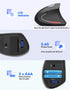 TECKNET 2.4G 4800 5 6 Ergonomic Mouse Vertical Wireless - DPI Optical Carpal Tunnel Mouse Right Hand, Adjustable DPI