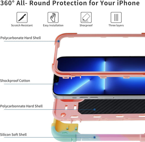 MARKILL iPhone 13 Pro Max Case - 6.7 Inch Heavy-Duty Military Grade Shockproof Cover with Magnetic Car Mount