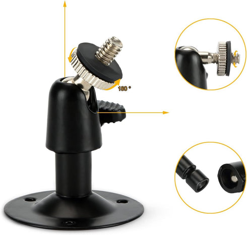 SERMICLE Security Wall Mount for Stick Up Cam Wired/Batter, Metal Security Camera Bracket for Oculus Sensor,Arlo, Arlo Pro, 360° Rotation 1/4" Screw (3 Pack,White)