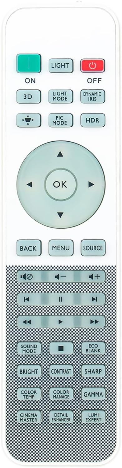 PERFASCIN Replace Infrared Remote Control for BenQ Projectors MH684, TH670, W1075, W1080ST+, W1120, W3000, W1700,