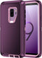 for Galaxy S9 Case, Heavy Duty Shockproof Dust/Drop Proof 3 Layer Full Body Protection Rugged Cover Case (Purple/Pink)