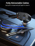 SUPERONE Retractable Car Charger for iPhone, 4 in 1 USB C Adapter with Dual Lightning Cables, PD 60W Fast Charging