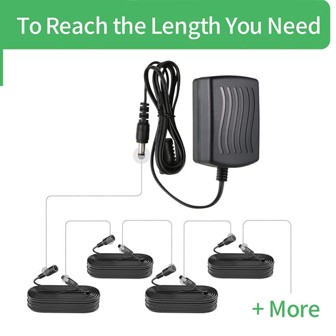 Security-01 5M 16FT 5.5mm 2.1mm,for (Pack 2) DC Power Extension Cable x CCTV Camera IP WiFi Camera,DVR,LED Strip,DC