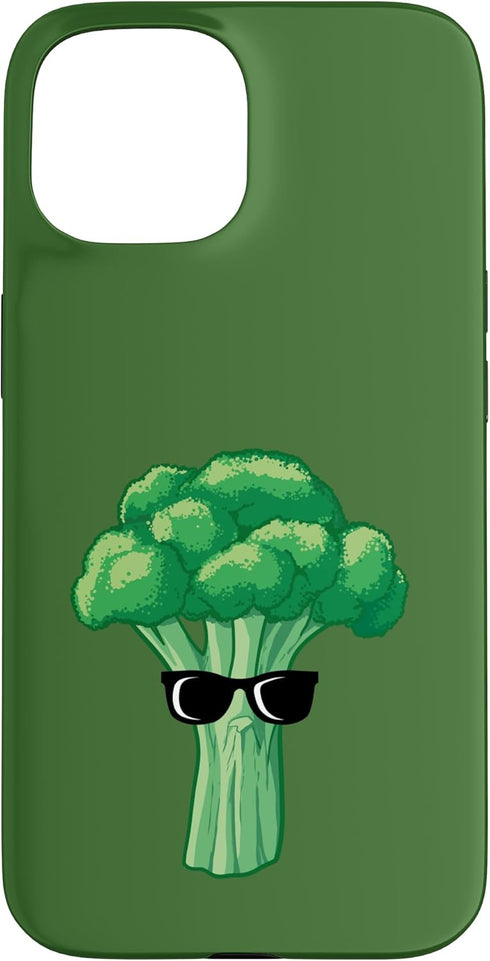 Funny Broccoli Tees Broccoli with Sunglasses Case for iPhone 15