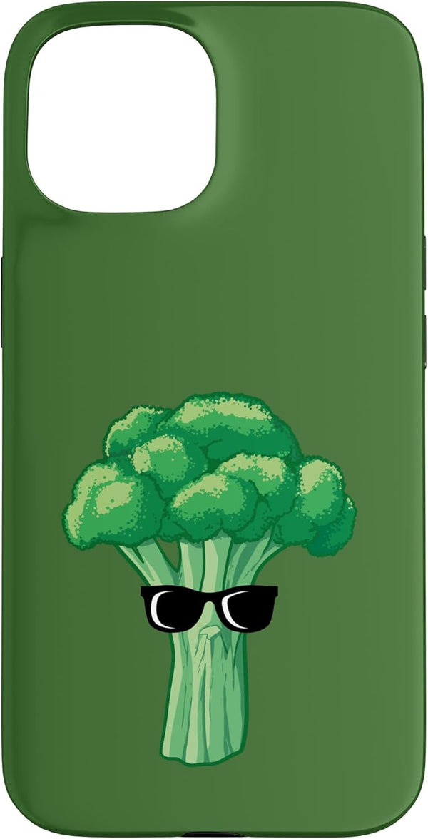 Funny Broccoli Tees Broccoli with Sunglasses Case for iPhone 15