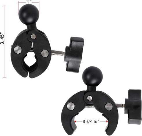 1" Ball Adapter for Handlebar Clamp Mount Base - Compatible with RAM Mounts B Size Double Socket Arm