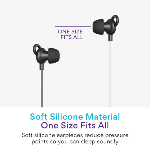 MEE audio SleepTones USB-C Wired Sleep Earbuds for Side Sleepers with Lightweight Low-Profile Silicone Earpieces, Noise