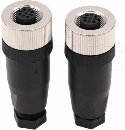 Eonvic M12 4 Pin Female Connector, 12mm A Code Industrial Circular Connector, Unshiled Field Assembly Wireable Sensor IP67 250V 4A AC/DC Straight 2pcs