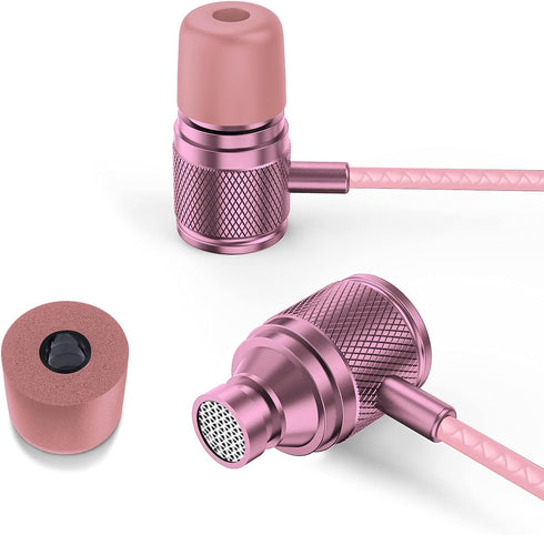 LUDOS ULTRA Wired Earbuds - in-Ear Headphones with Microphone, Noise Isolating Ear Buds, Memory Foam for iPhone,