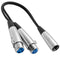 Seismic Audio SA-Y4 1' Splitter Patch Cable, 1 XLR Male to 2 XLR Female