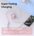 Multi Charging Cable Retractable, Pink 5in1 USB A/C to USB C/Lightning/Micro USB Fast Charging Cord