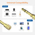 6.35mm (1/4 inch) Male to 3.5mm (1/8 inch) Female Stereo Audio Adapter Converter for Guitar Headphones Amp, Gold Plated 4 Pack