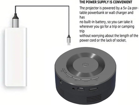 Ejoyous 1080p Mini Projector, Portable Small Video Projector Home Theater LED Movie Projector with Same Screen Function