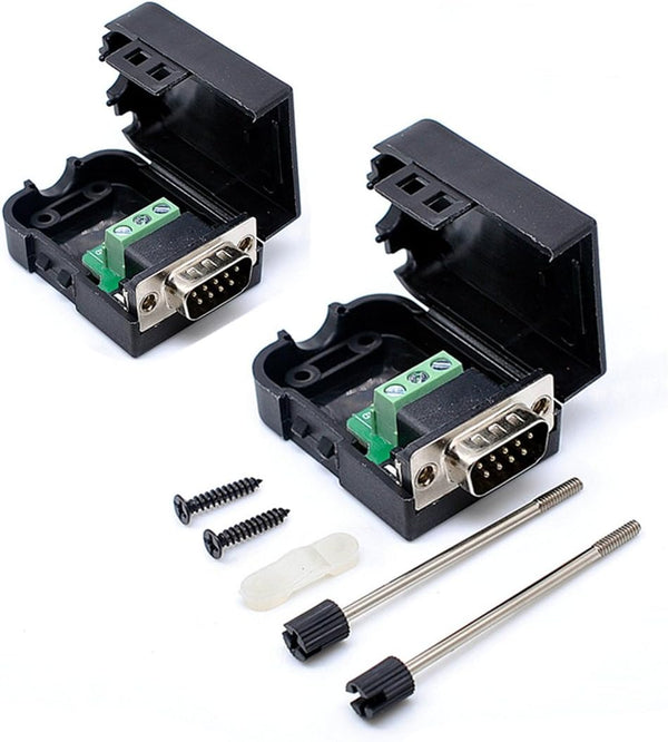 Oiyagai 2 Pcs DB9-G3 9Pins Male Adapter to Screw Connector RS232 Serial to RXD TXD GND Module