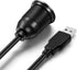 USB 3.0 Male to Female AUX Flush Mount Car Extension Cable, 6 Feet, Black