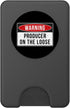 Funny Producer Gift Ideas Warning Sign - Producer On The Loose Funny Job Quote PopSockets PopWallet for MagSafe