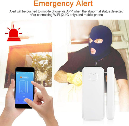 Smart Door & Window Sensor Alarm Compatible with Google Home Tuya for Home Security