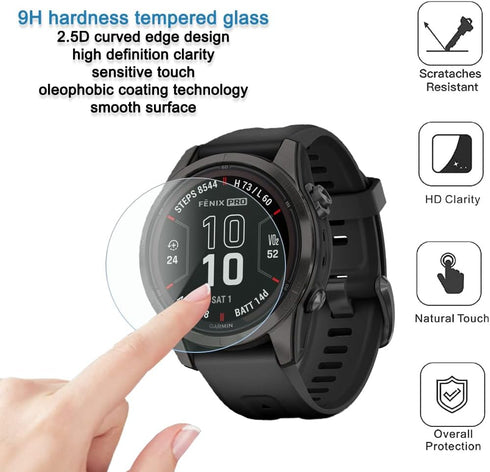 SmartWatch Tempered Glass Screen Protector for Garmin Fenix 7, 7 Solar, 7 Sapphire Solar & Epix 2 Pro 47mm