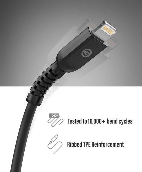 GALVANOX Short iPhone Charging Cable (2 Pack) - Apple MFi Certified USB C to Lightning 1ft Braided Charger