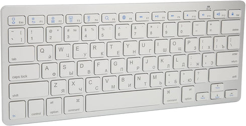 Multi-Device Slim Portable Bluetooth 3.0 Keyboard, 78 Keys Ultra Slim Keyboard for Windows/Android (Russian)