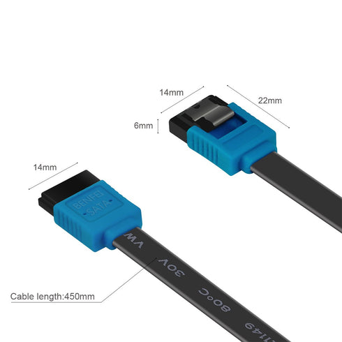 3 Pack 6Gbps 18 Inch SATA Cable III, Benfei SATA Cable III Straight HDD SDD Data Cable with Locking Latch for SATA HDD