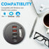 Grommet Desk-Fit USB 3.0 Hub, 2 Port Type A & 2 Port Type C, Compatible Charging and Data Transmission