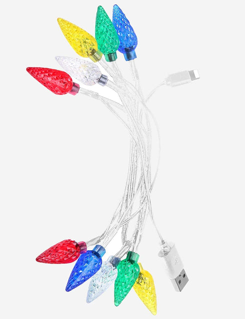 LED Christmas Light Phone Charger Cord, USB Charging Cable Gift for Phone 12/11 Pro/XS/XS Max/XR/X/8 Plus/8/7 Plus/7s