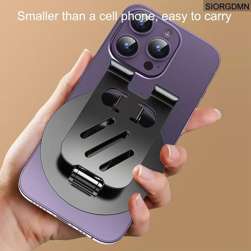 SIORGDMN 360 (2 Pack,Dark Cell Phone Stand for Desk,Metal Base,Adjustable,Foldable Cellphone Holder Rotation Smartphone