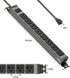 JUNNUJ Heavy Duty Power Strip Wall Mount, 20 Amp Surge Protector with 8 Outlets and 6FT Extension Cord