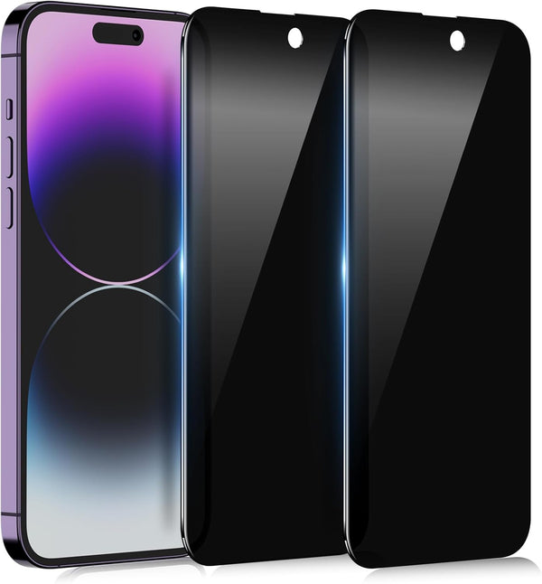 YMHML Privacy Screen Protector for iPhone 14 Pro Max - 2 Pack, Upgrade Anti Spy Tempered Glass, Case Friendly