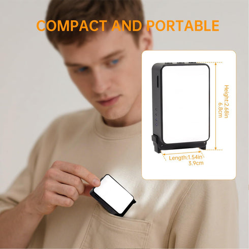 Suptig 5 4-3, 750mAh Mini Video Light, Selfie Light for Phone, Laptop, Camera, Gopro, DJI Action pro, DJI Action