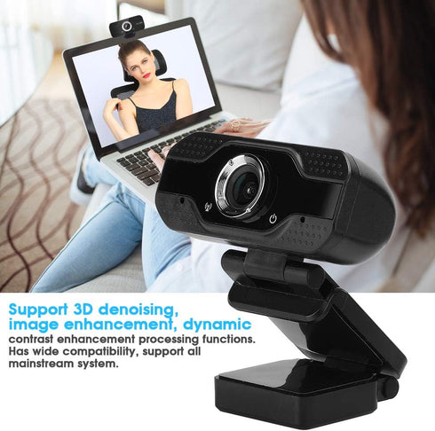 Serounder 1080P 30FPS Webcam, FHD USB Computer Camera with Built-in Microphone and Noise Reduction for Video