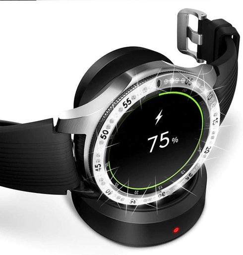 Compatible with Samsung Galaxy Watch 4 46mm/Gear S3, Bezel Ring Styling, Bling Inlay Crystal Adhesive Anti Scratch