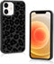 Cute Black Leopard Cheetah Print Phone Case for iPhone 12 Mini, Preppy Girls Women, 5.4"