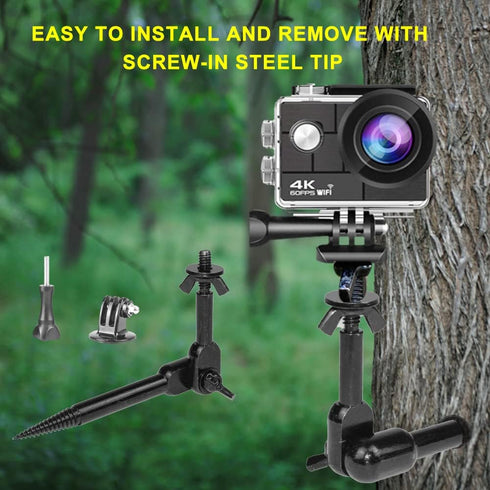 Trail Camera Mount, 2 Pieces Kit with 1/4"-20 Screw for Game Camera, Tree Mount