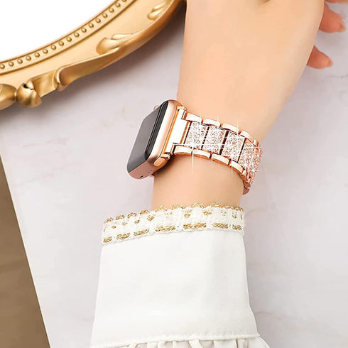 ID208 Plus Smart Watch Bands, Lamshaw Women Jewelry Bling Diamond Metal Dressy Strap for Quican ID208 Plus