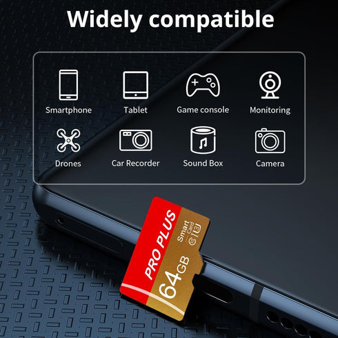 Bliksem 3 Pack 64GB C10 A1 (TF162 64GB-3 Pack) TF Card with Adapter, High Speed Memory Card, UHS-I Memory TF Card