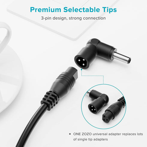 ZOZO Universal Laptop Charger, 90W AC Adapter for HP Dell Lenovo Acer Samsung with 17 Tips