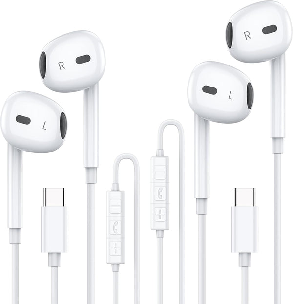 MOSWAG USB C Headphones Wired in Ear with Microphone for Samsung S23, Note 20, Pixel 7, Macbook Pro and Other USB C