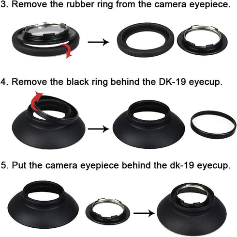 FANZR DK-19 D810 D810A D800 D800E D700 F6 D5 (2 Pack) Eyecup Eyepiece Viewfinder for Nikon Camera