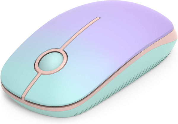 Unipows Wireless Mouse, 2.4G Slim Portable Computer Mouse with Nano Receiver, Less Noise Mobile Optical Mice for