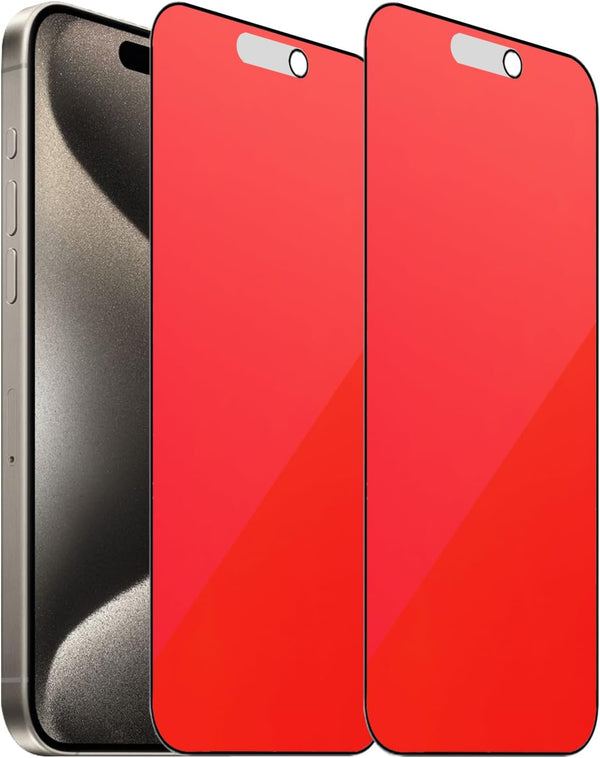 2 Pack Anti-Spy Tempered Glass Screen Protector for iPhone 15 Pro Max - Matte, Anti-Glare, 6.7 inch, Colorful Film