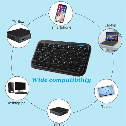 Super Mini Wireless Keyboard, Rechargeable Cordless Bluetooth Keyboard, Compact Travel Keypad for iPad, Laptop, PC