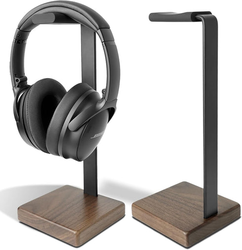 Wooden Headphone Stand for Desk, Airpods Max Holder with Square Design