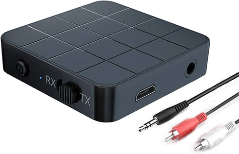 VR-robot Bluetooth 5.0 Audio Transmitter Receiver Adapter, 2-in-1 Wireless 3.5mm Low Latency Stereo Audio Adapter